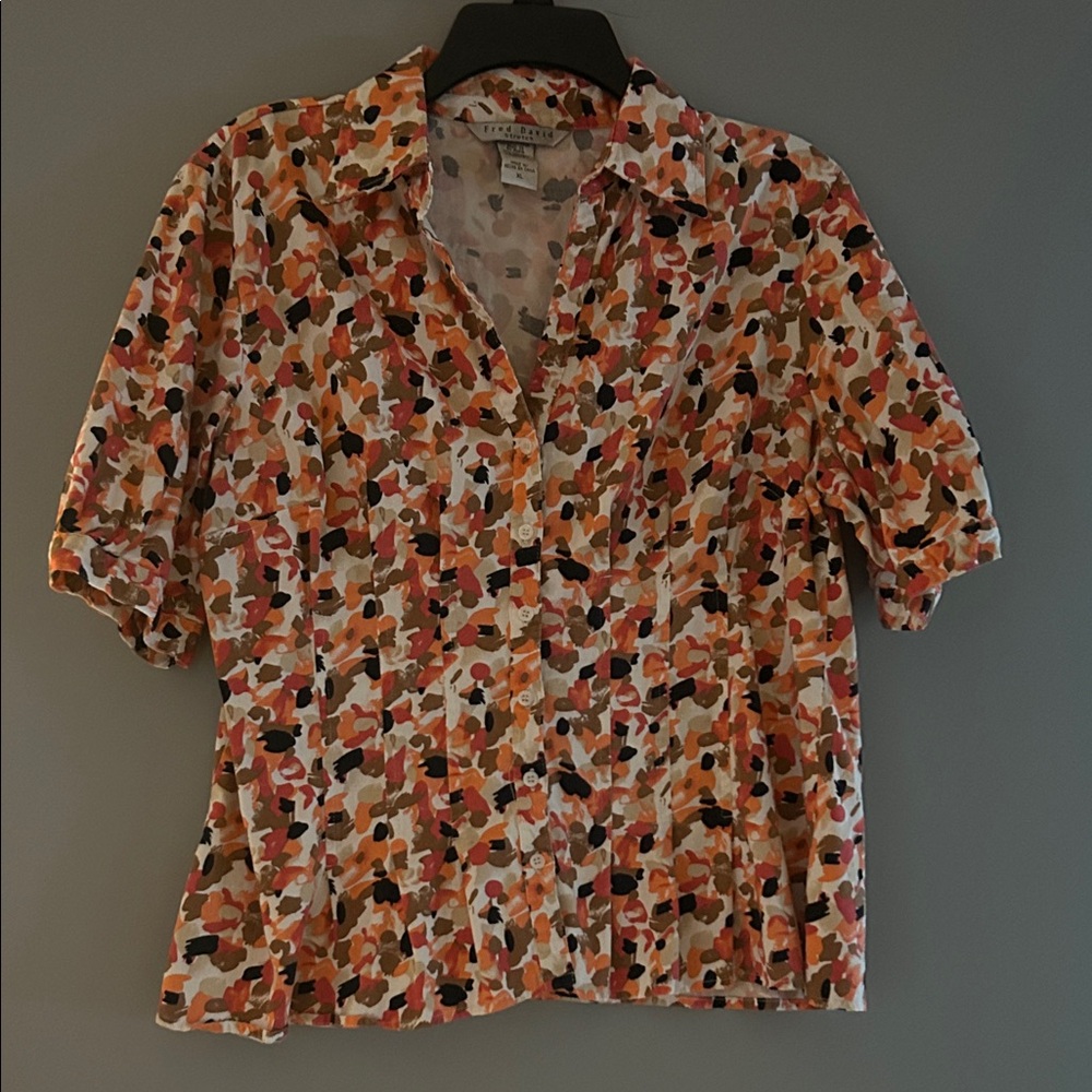 Fred David Multicolor Abstract Blouse